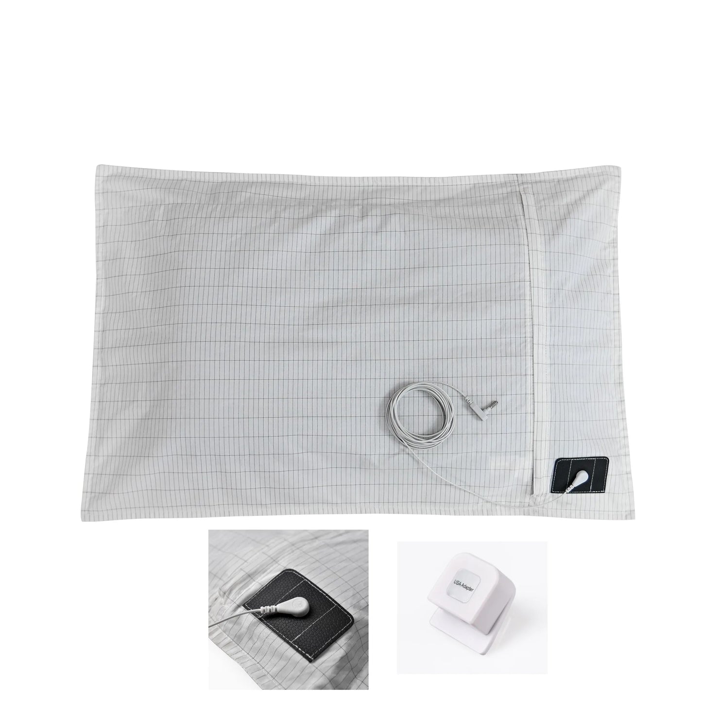 Grounding Pillow Case With Conductive Silver Fiber Organic Cotton Earthing