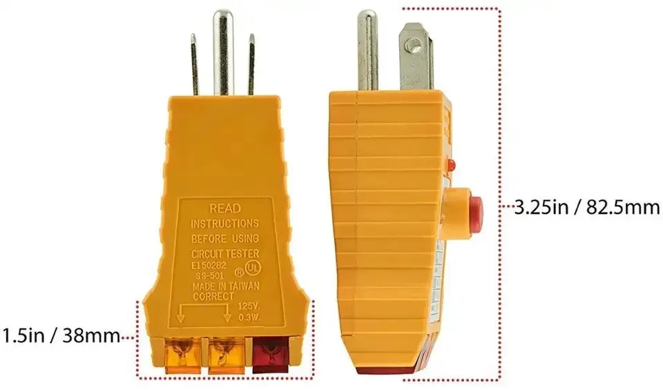 Portable Plug Outlet Circuit Tester for Grounding