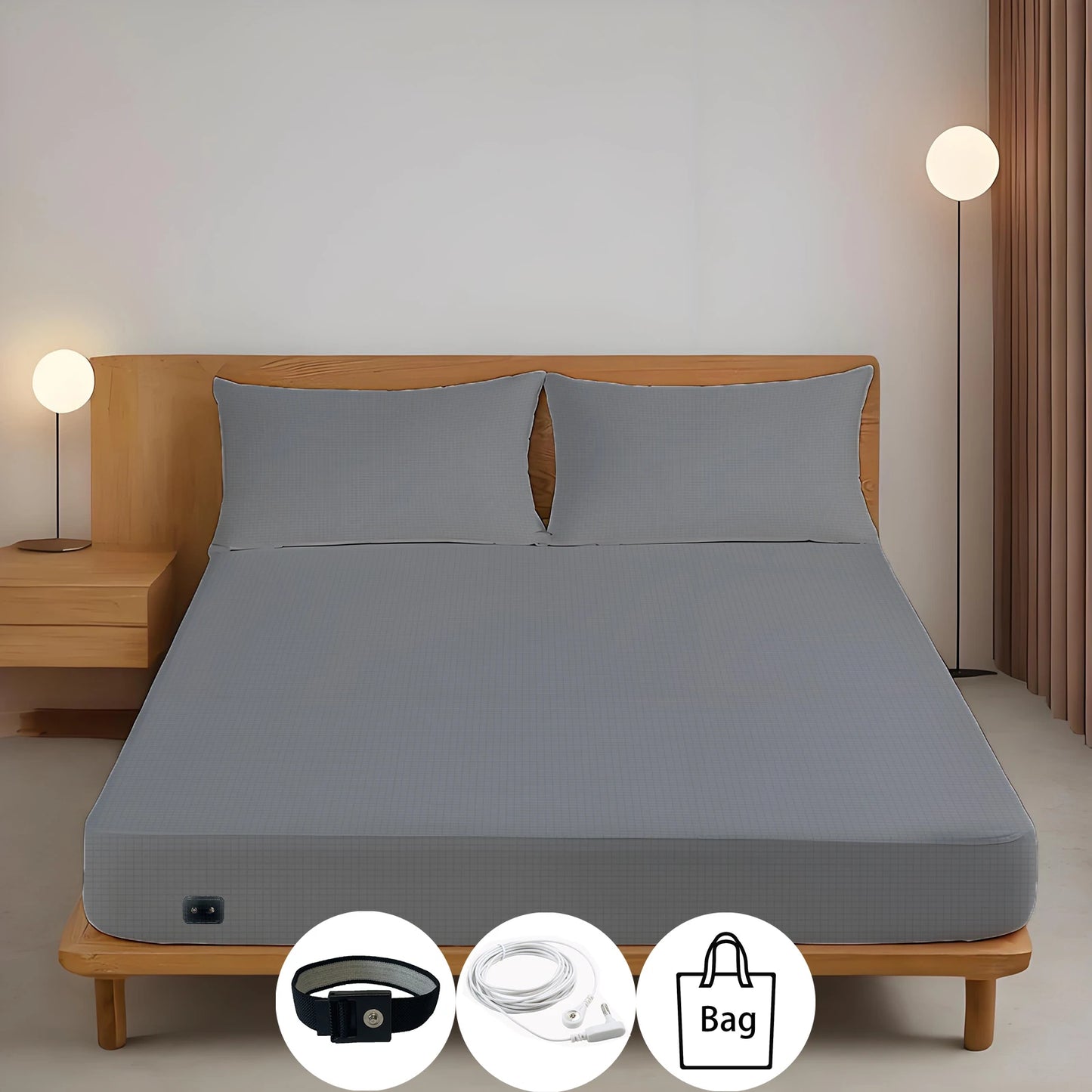 Grounding Bed Sheet With 10% Conductive Silver Fiber Organic Cotton