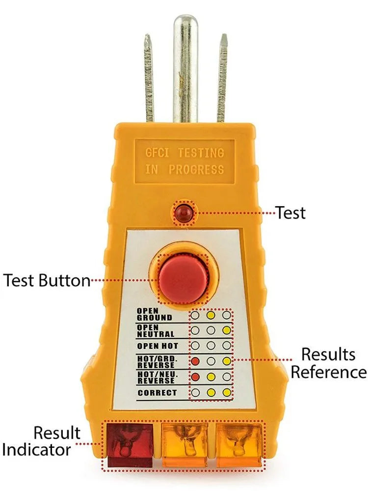 Portable Plug Outlet Circuit Tester for Grounding