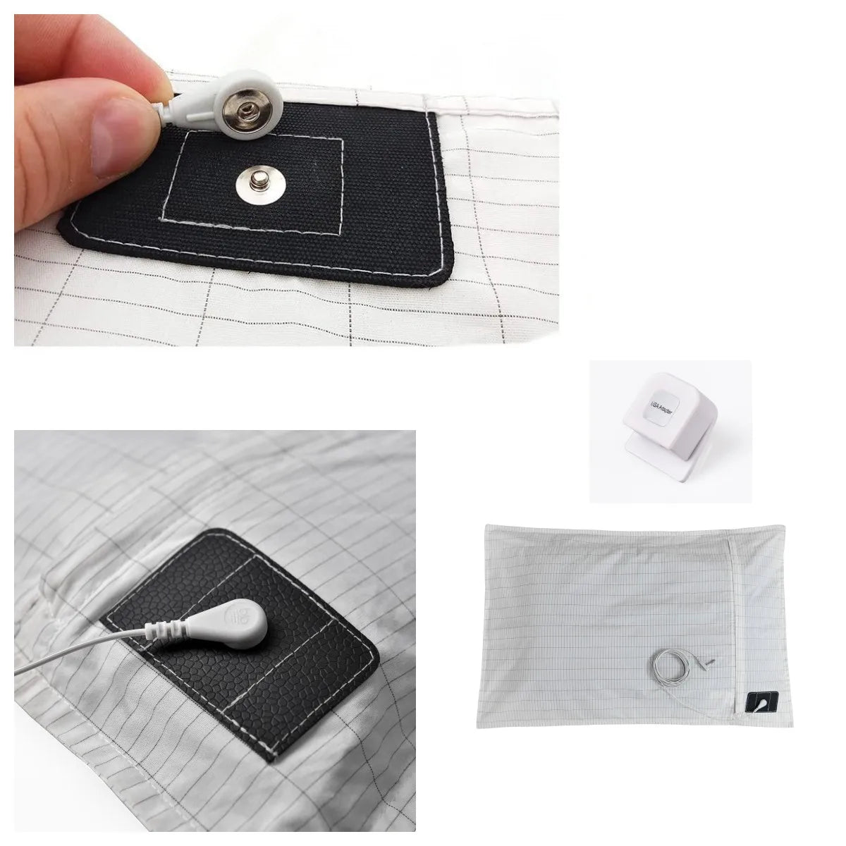 Grounding Pillow Case With Conductive Silver Fiber Organic Cotton Earthing