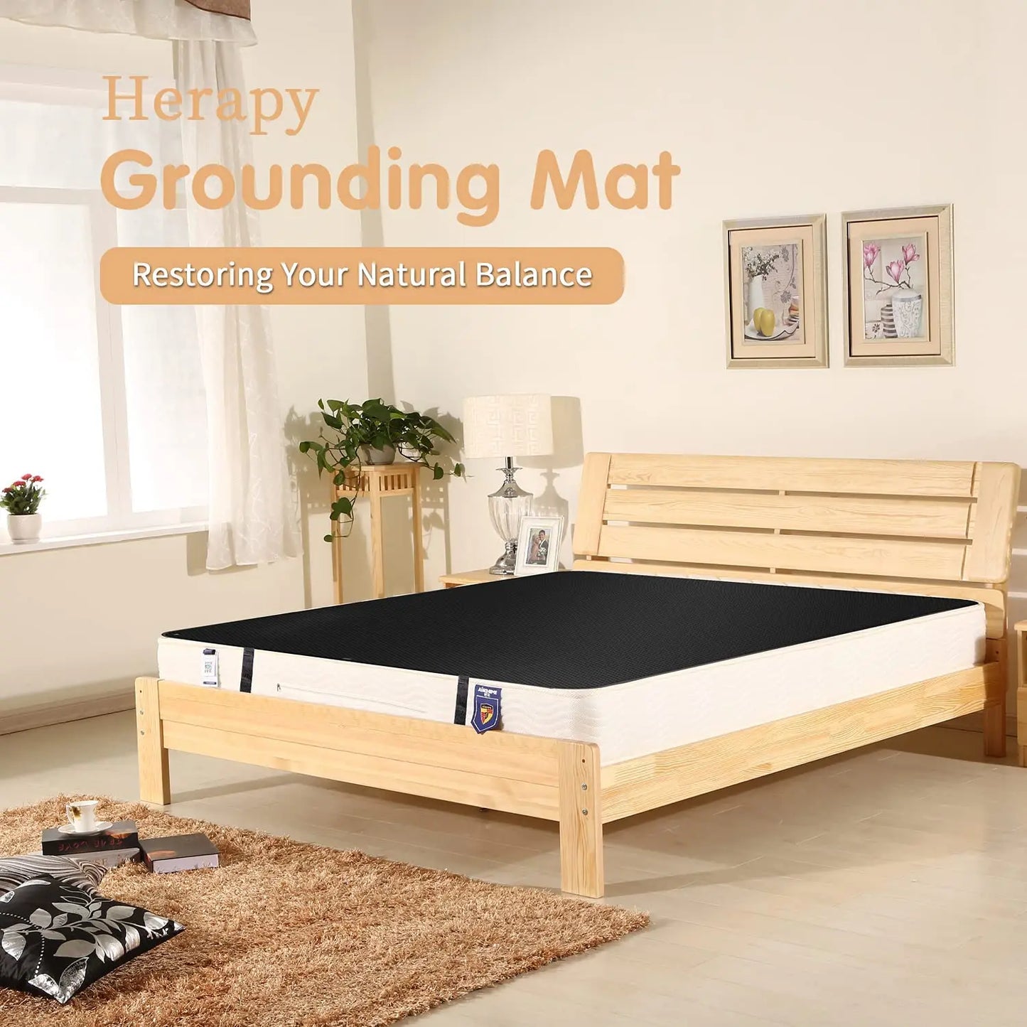 Grounding Leather Conductive Mattress Pad for Better Sleep & Reduce Stress